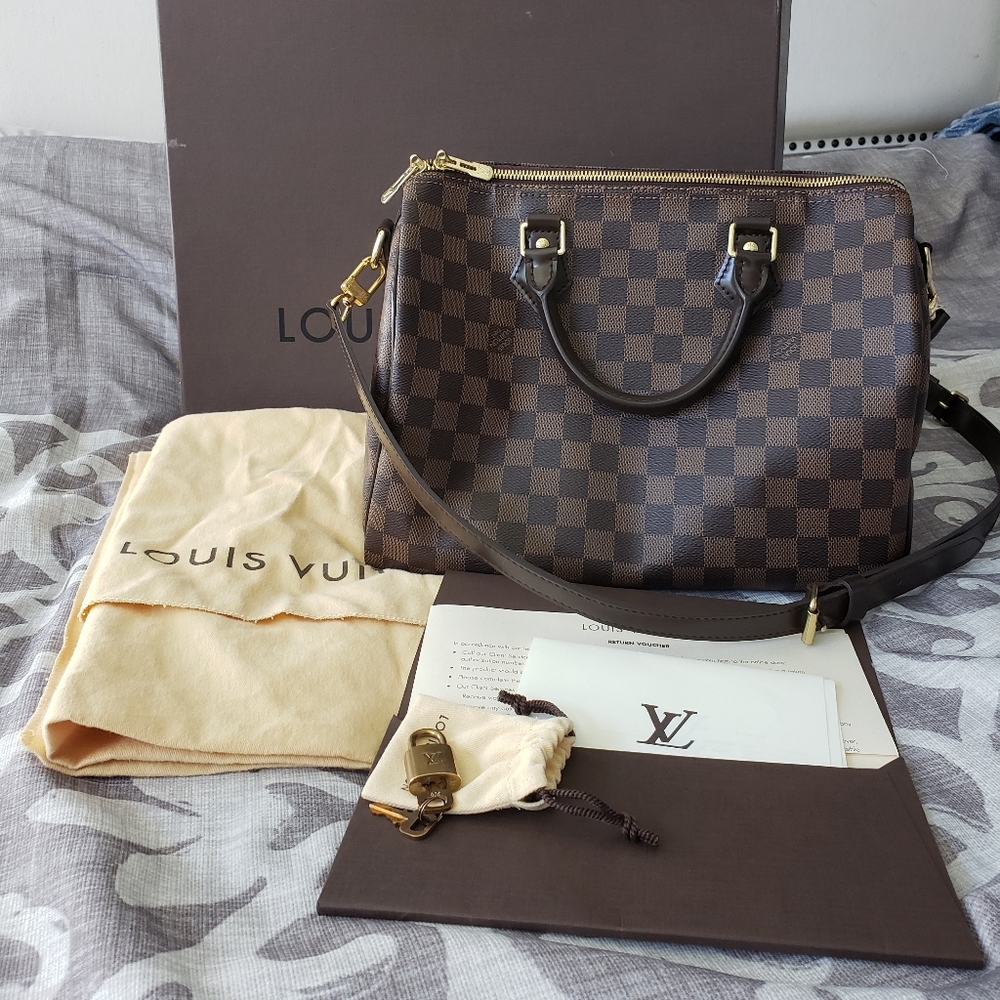 LV speedy 30 bandouliere damier ebene